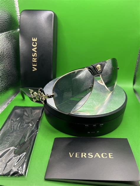 versace 2150q|Versace Grey, Green Pilot Unisex Sunglasses .